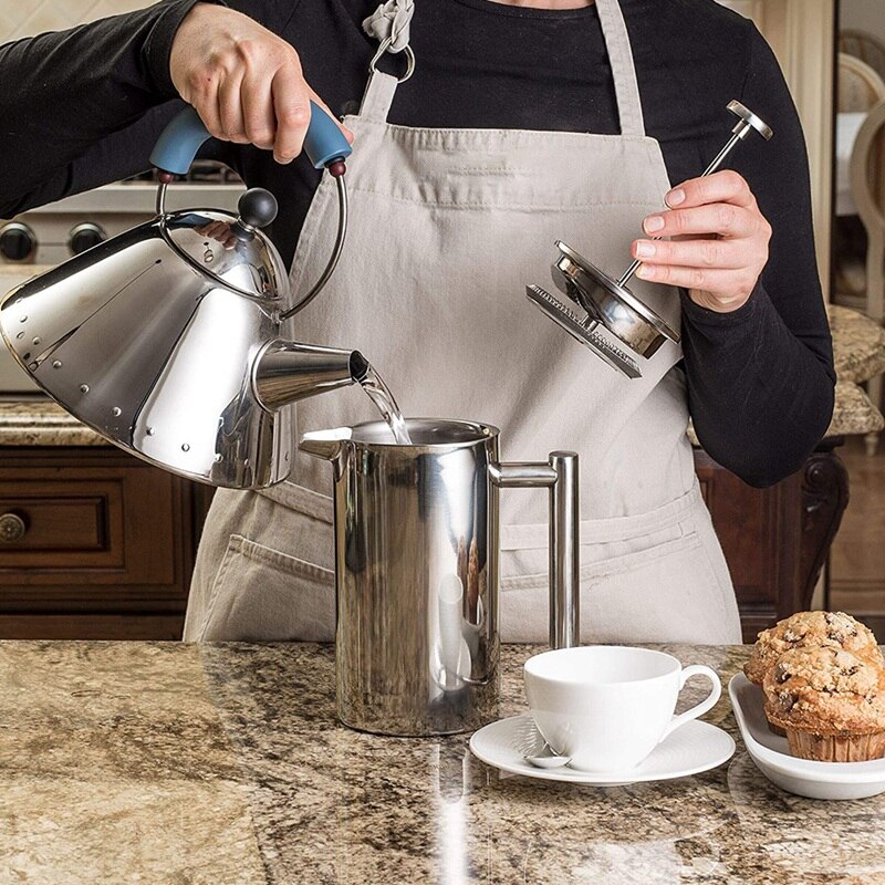 French Press Coffee Maker Stainless Steel Coffee Percolator Pot Double Wall Manual Coffee Containers