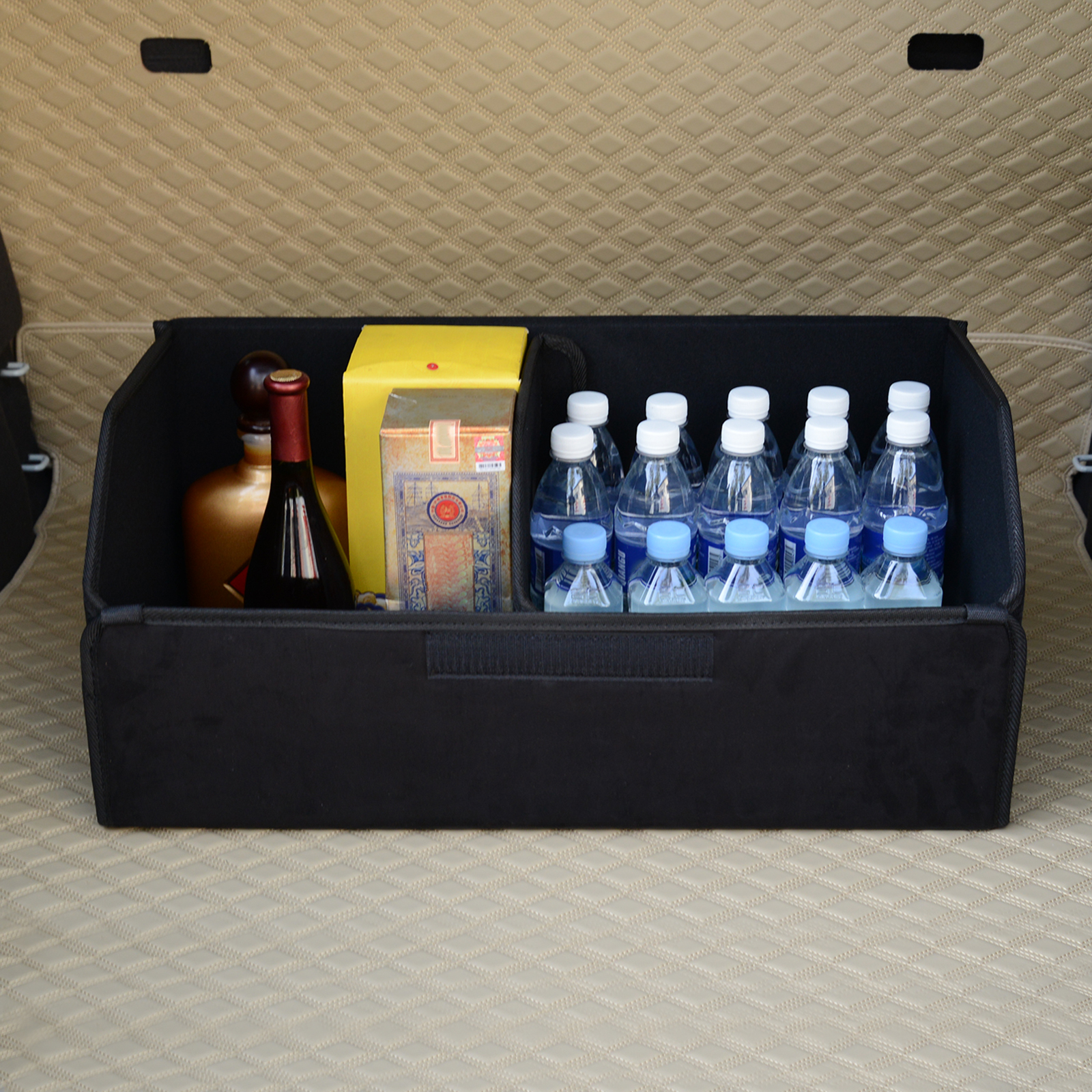 Car trunk storage box Big capacity Auto Multifunctional suede car Folding For Emergency Storage Box