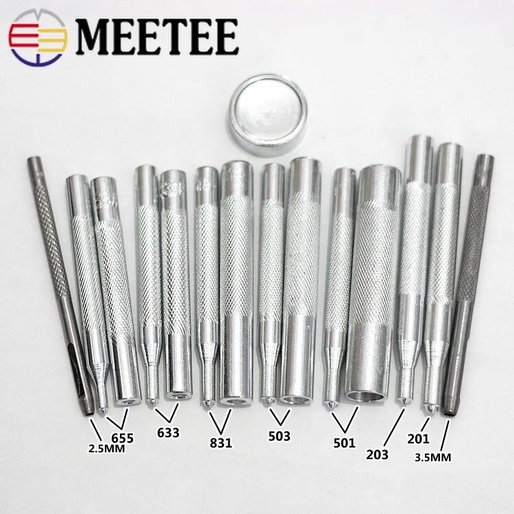 Meetee 1set Snap Buttons Fastener Press Tool Kit DIY Manual Leather Craft Bag Button Buckle Installation Accessories AP2241
