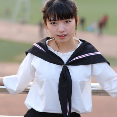 Japanese school uniforms Korean Pleated Skirts Sailor School suit for girl White black short sleeves set Harajuku Kawaii: white / M