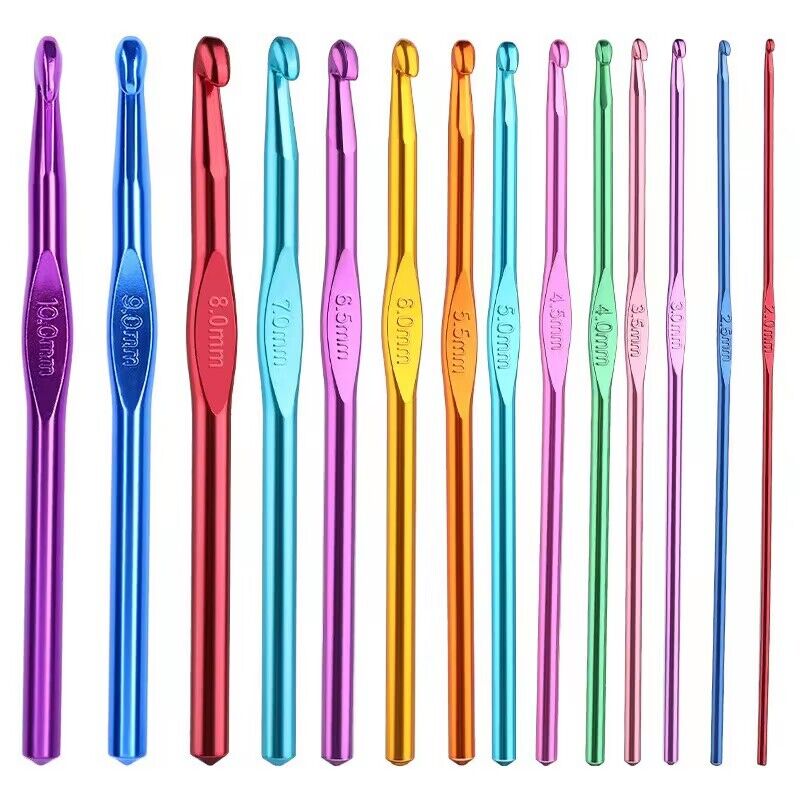 5pcs 2mm-10mm Sewing Needles Aluminium Crochet Hooks Needles Knit Weave Craft Yarn Sewing Tools Crochet Hooks Knitting Needles