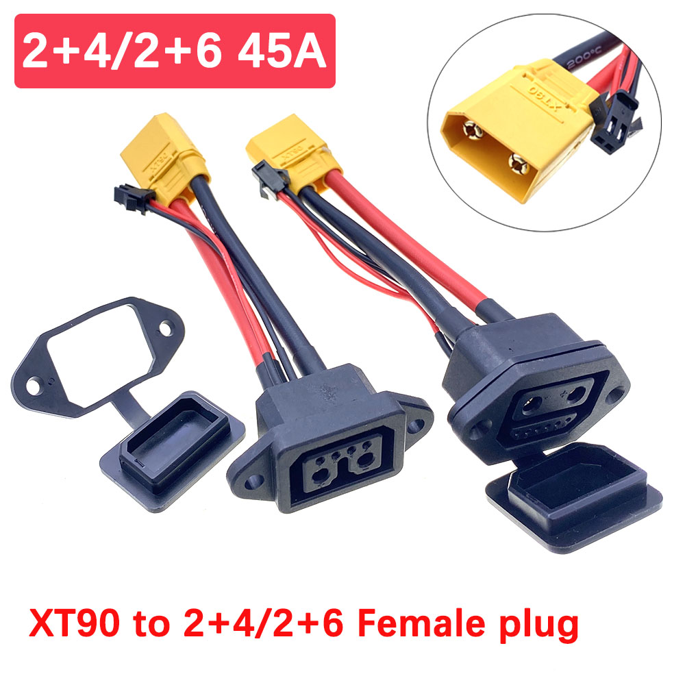 Electric vehicle charging connector cable 45A 2+6/2+4 with high power signal line 10AWG lithium battery connection wire e-bike