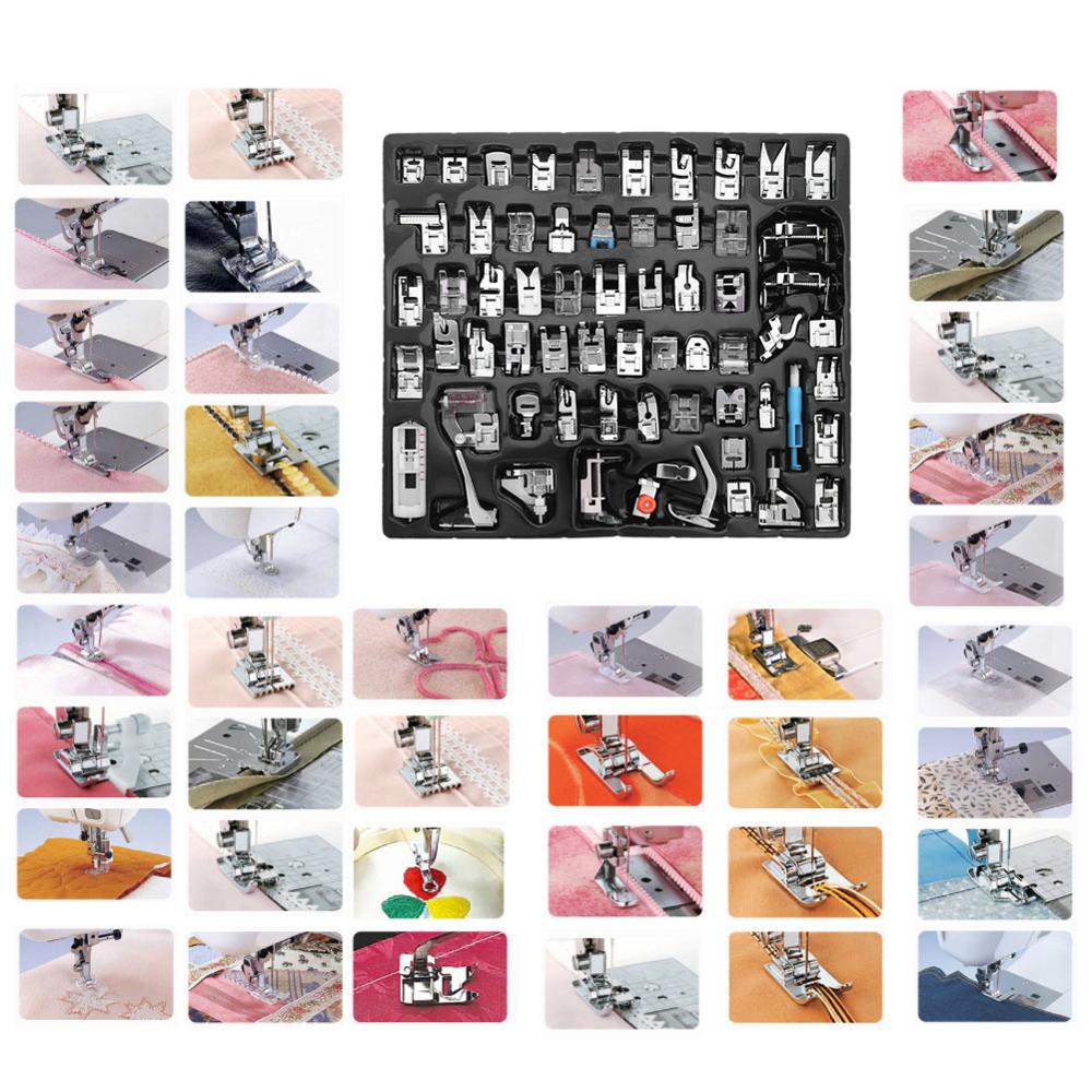 16/32/42/62pcs Sewing Machine Foot Presser Kit Feet for Brother Singer Janome Presser Feet Braiding Blind Stitch Darning Access