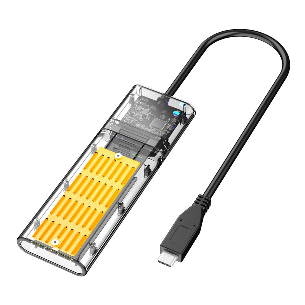 Pro B Key SATA M.2 Solid State Drive Box SSD External Enclosure Adapter Support Mobile Phone Connection: Gold