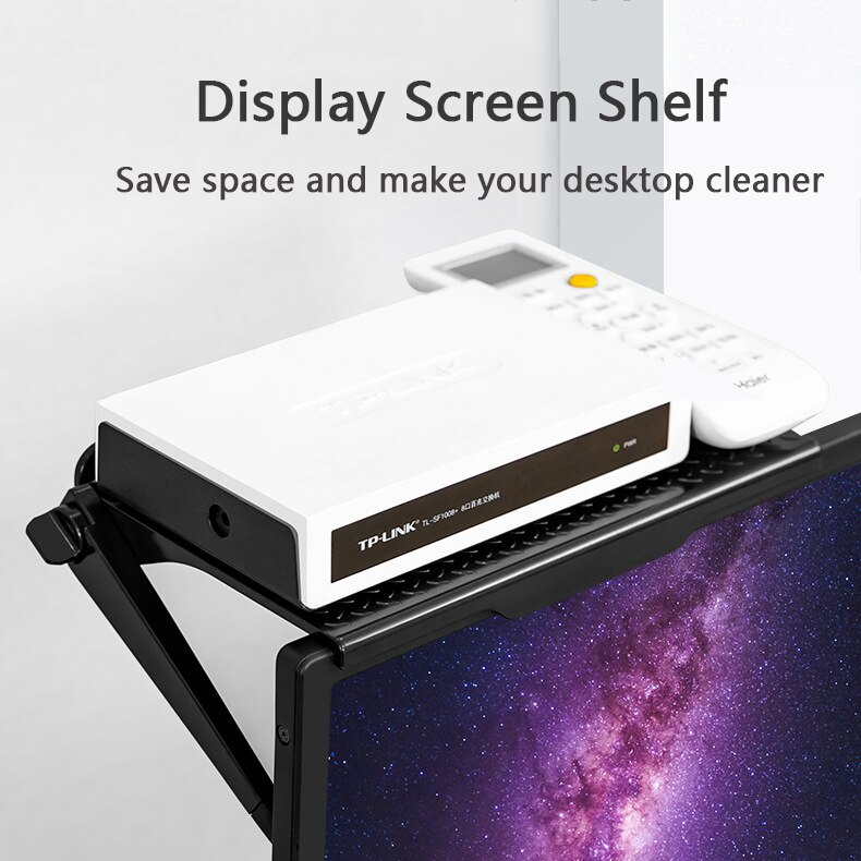 Adjustable TV Screen Top Storage Shelf Rack Holder Computer Monitor Desktop Stand TV Rack Display Shelf Storage Rack