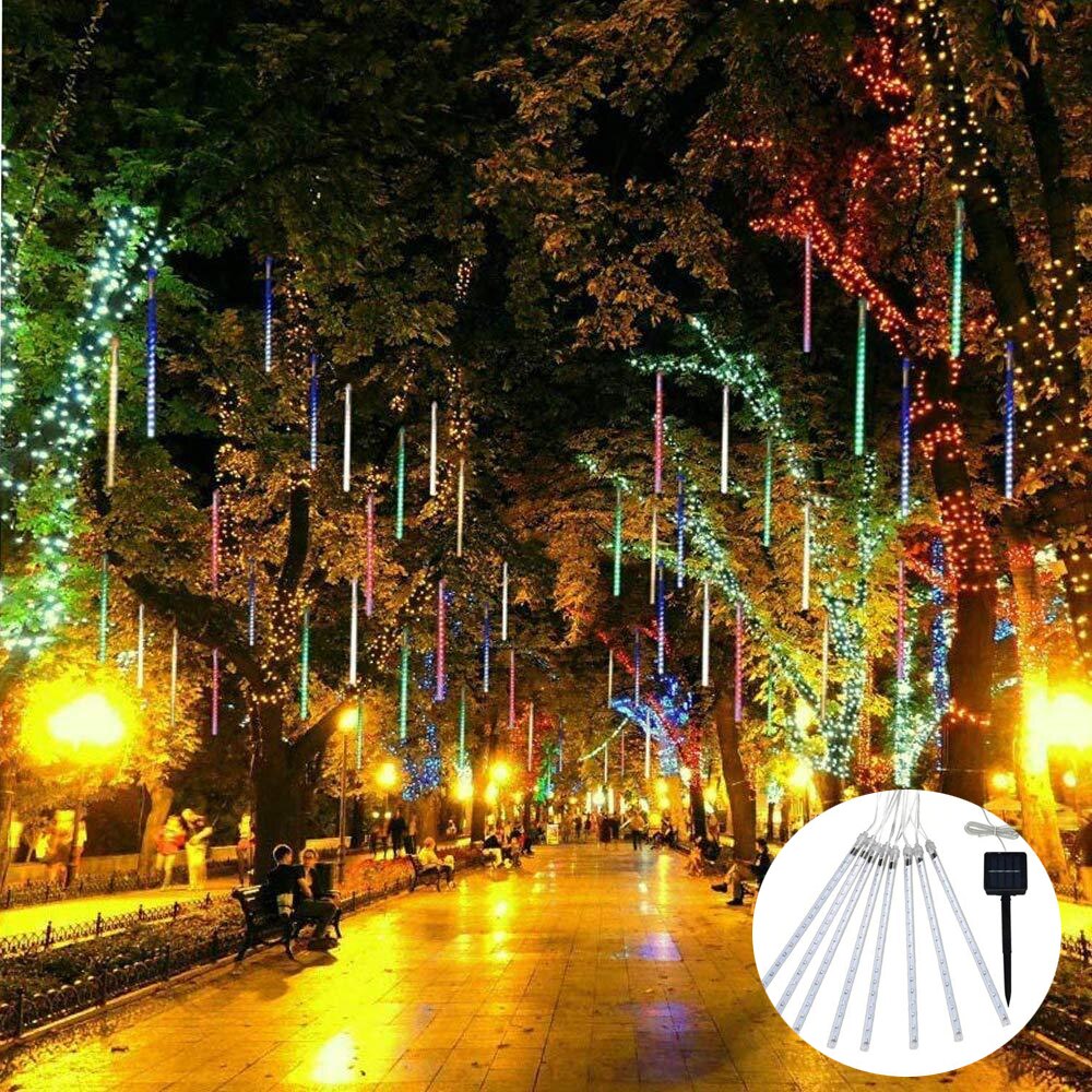 30/50Cm 8Tube Led Meteorenregen String Licht Outdoor Waterdichte Fairy Lamp Voor Wedding Party Kerst tuin Tree Decor: Multicolor / 50cm-8tubes