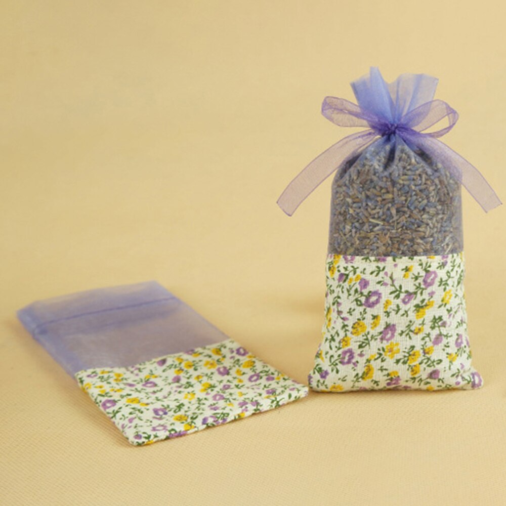 10 stk tomme lavendelposer blomsterprint poser taske duftpose til afslappende sovende lys lilla med blomster