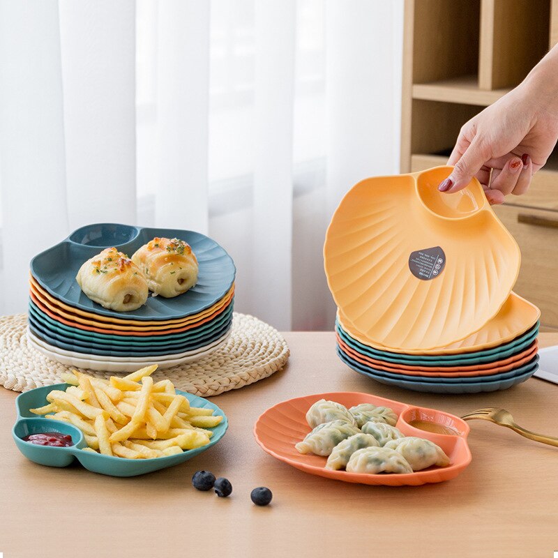 4/6PCS Japanese Vomit Bone Plate Shell Multi-purpose Snacks Dish Fastfood Snack Plate of Fruit Bowl Plastic Tray