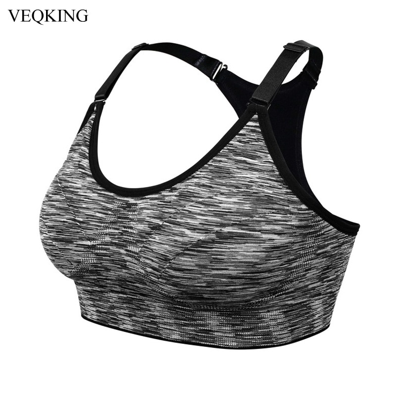 VEQKING Sports Shirt for Fitness,Segment Dyeing Quick Dry Fitness Yoga Sports Bra,Women Running Gym T-shirts Sports Top S M L