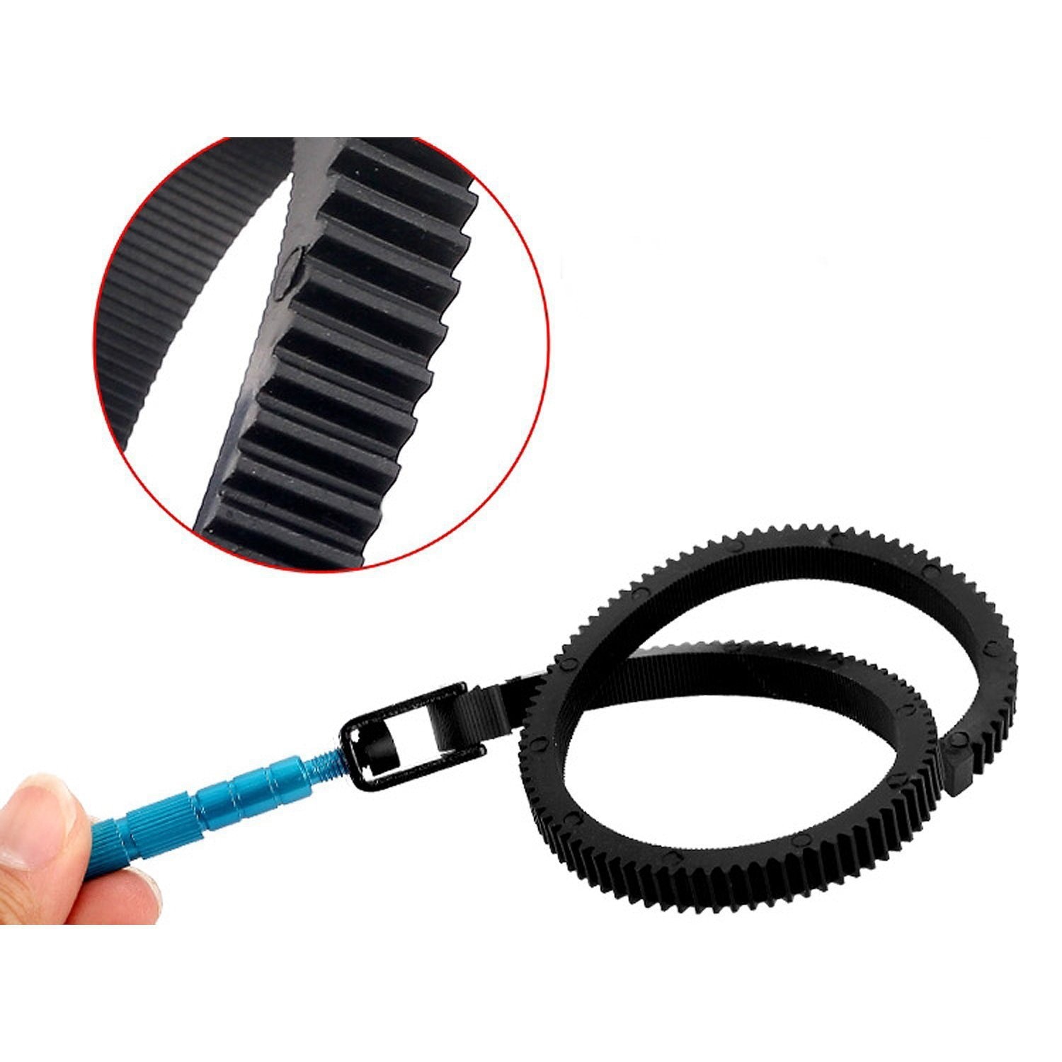 Follow Focus Zoom Ring Cameras Accessories Adjustable Rubber Gear Ring Belt with Aluminum Alloy Grip for DSLR Camcorder Camera