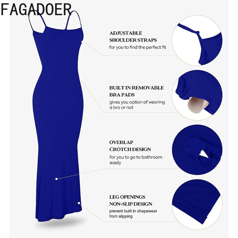 Fagadoer sexet ribbet bodycon lang kjole kvinder spaghettistropper stretchkjole kvinde streetwear vestidos sommer