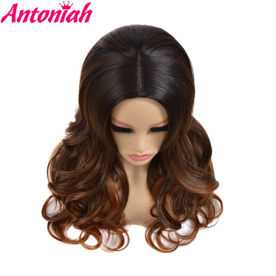 ANTONIAH Halloween Goddess Body Wave Wig Brown Free Part Natural Hairline Wig Synthetic Wig 2021Fashionhairstyle For Women