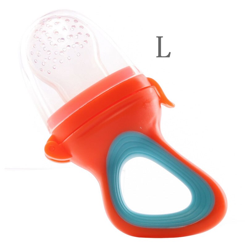 1Pcs Baby Fopspeen Nibbler Baby Fopspenen Feeder Kids Fruit Feeder Veiligheid Babyuitsteeksel Kits Voor Baby Knabbelen Fles Accessoires: orange L