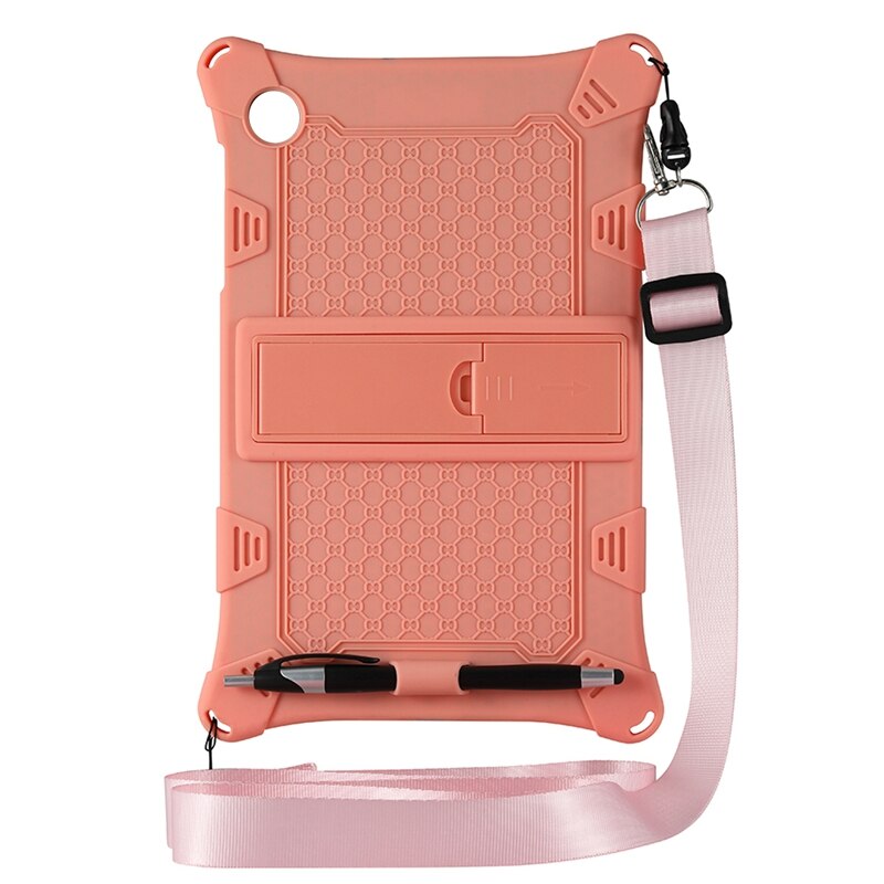 Silicone Case for Lenovo M10 TB-X606F/M10 X306F 10.3 Inch Tablet Case with Tablet Stand and Strap: Pink