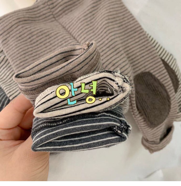 Peuter Gestreepte Broek Baby Boy Patch Leggings Leuke Zuigeling Grote Pp Broek Mode Kinderen Broek Kinderen Kleding 0-24M