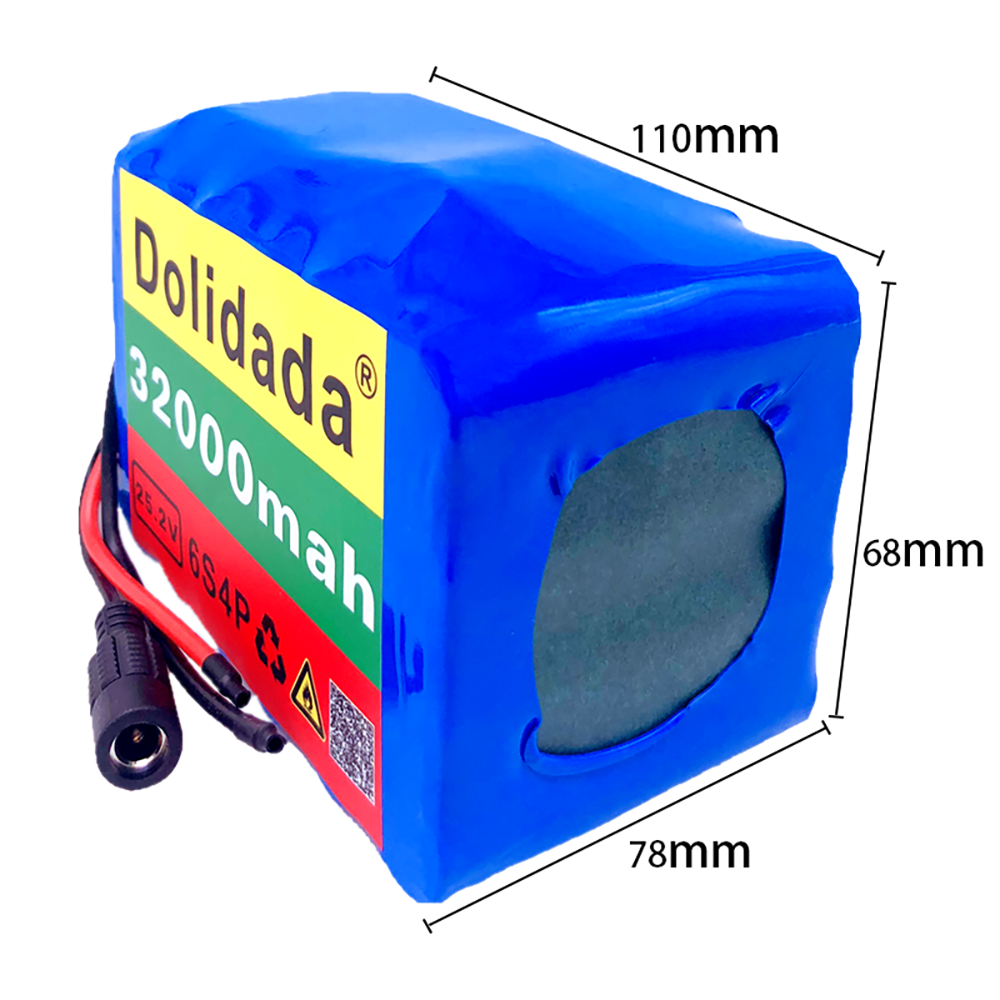 6s4p 24V 32Ah 18650 Lithium Battery 25.2v 32000mAh Electric Bicycle Moped /Electric/Li ion Battery Pack