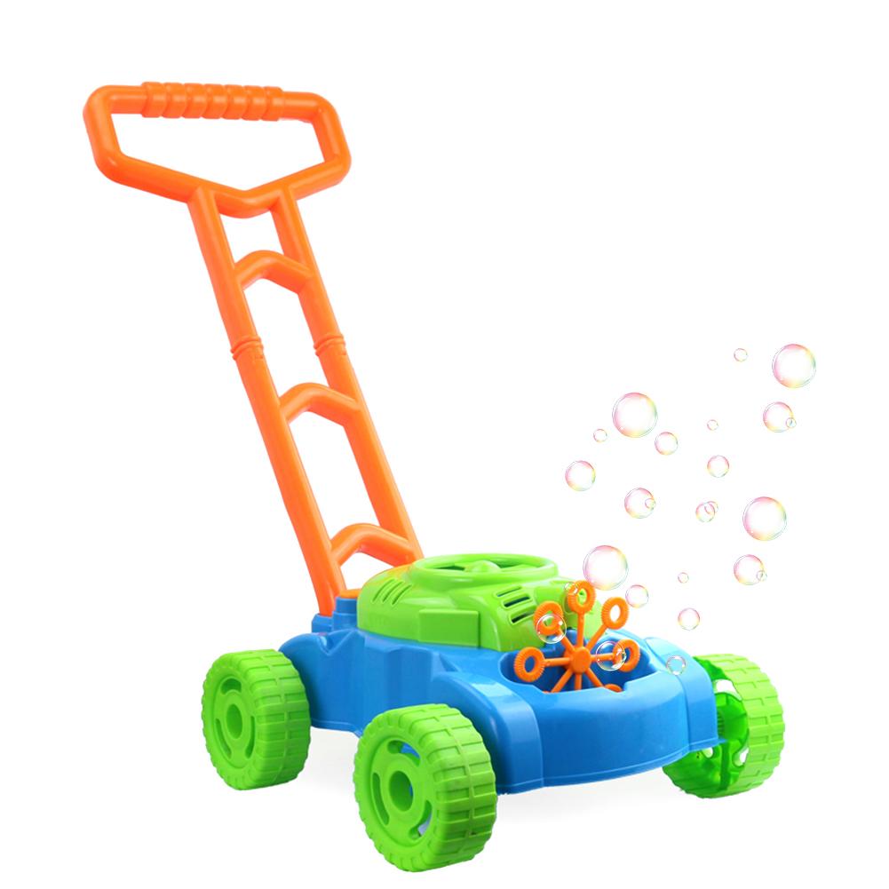 Electronic Bubble Mower Walker Bubble Blower Machine with Music Outdoor Game Push Toys for Children Kids: Bubble Car