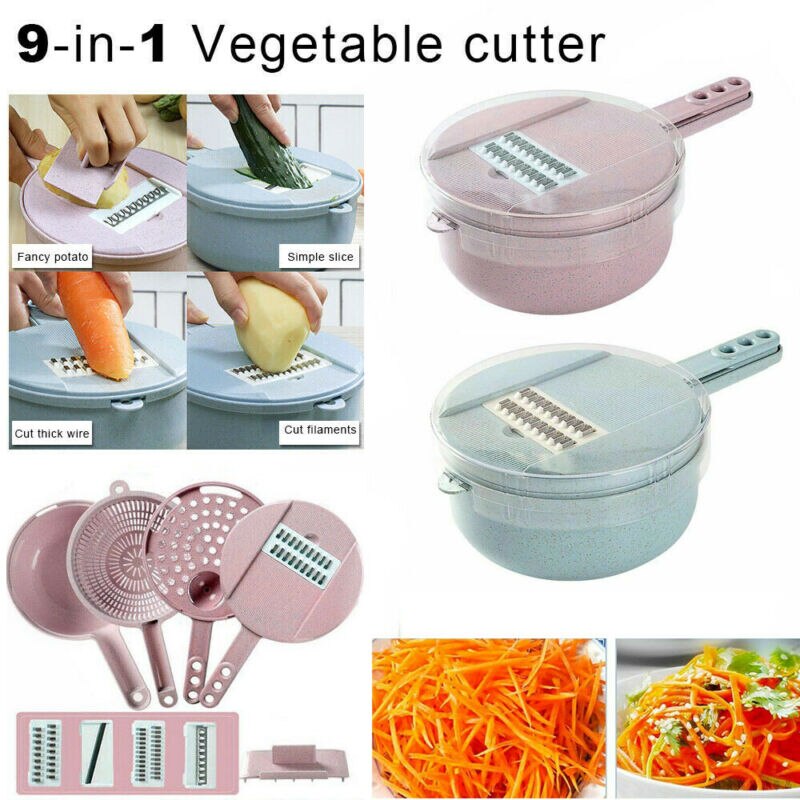 9 IN 1 Multi-function EASY FOOD CHOPPER Food Vegetable Blender Chopper Slicer