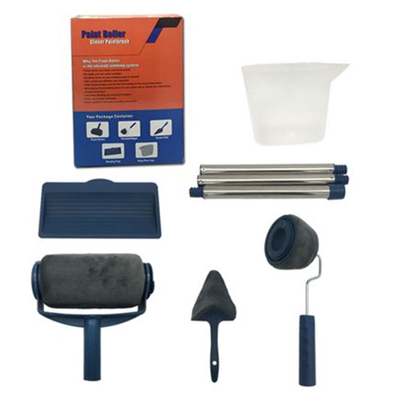 Paint Runner Pro, outil de rénovation, poignée, rouleau, brosse, pour peinture murale, avec rouleau multifonctionnel, pour peinture murale