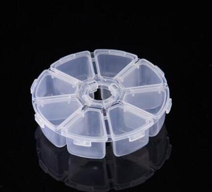 56 Grids Aparte Slots Lege Opbergdoos Clear Nail Art Rhinestones Diamant Schilderen Gereedschap Kralen Weer Storage Case Organizer: 8 grid white