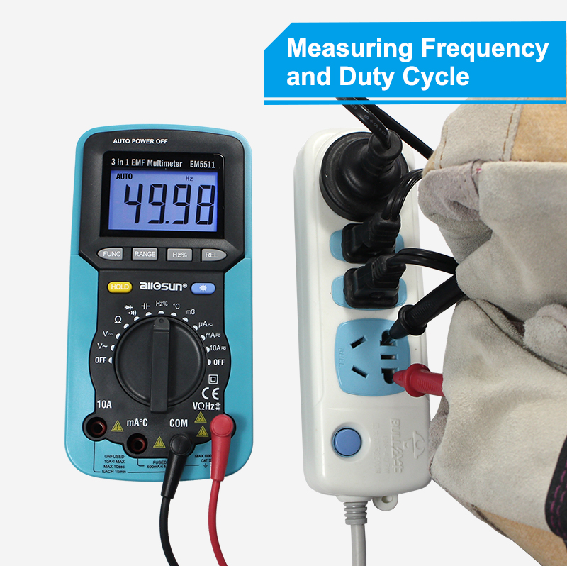 EM5511 Emf Digitale Multimeter 3 In 1 Multimeter Backlight Lcd Display Tester Multifunctionele Multimeters Elektromagnetische Detector