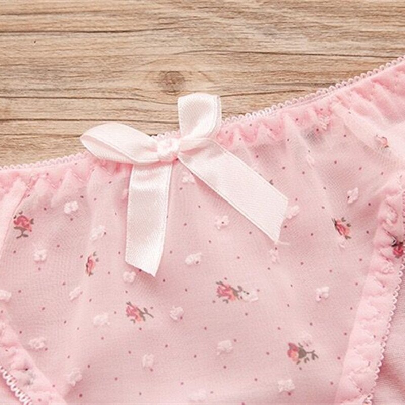 Teen Girls Bras and Panty Set Puberty Girls Lace Dot Cotton Underwear Set Bra Teenage Underwear Small Breast Bra