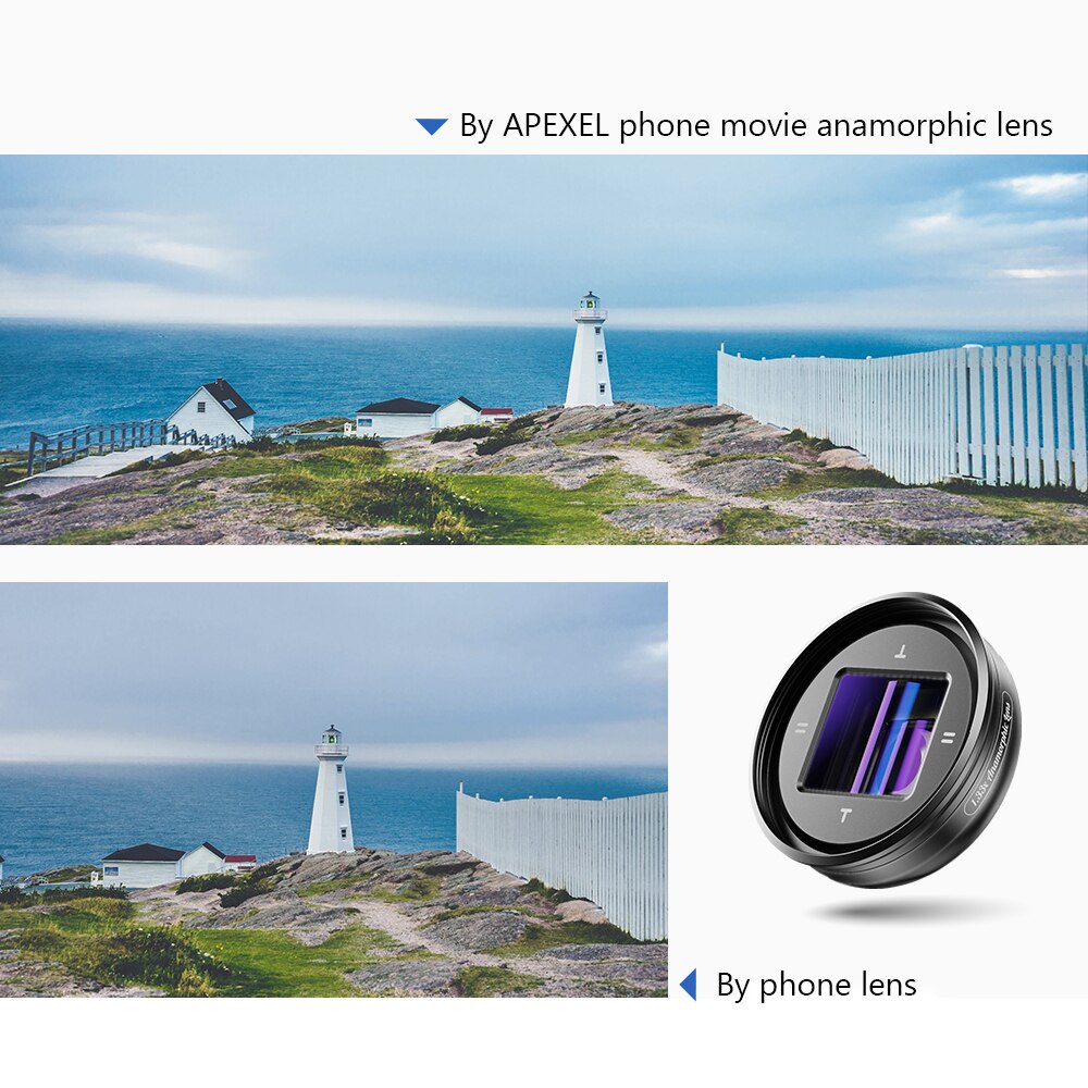 Apexel APL-HBHDAN 1.33X Anamorphic Lens Film Lens Met Hd Meerdere Coatings Opbergtas Reinigingsdoekje Voor Smartphone