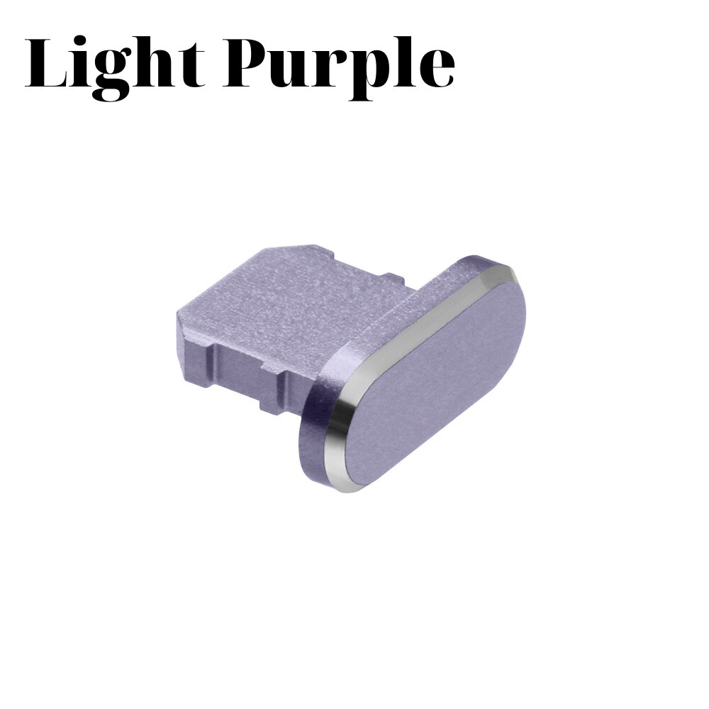 Metall Anti Staub Ladegerät Dock Stecker Stopper Kappe Abdeckung für iPhone X XR Max 8 7 6S Plus-telefon Zubehör: light purple