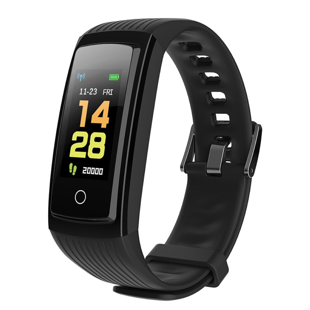 V5s ip67 vattentäta bluetooth pulsmätare fitness sport smart armband: Svart