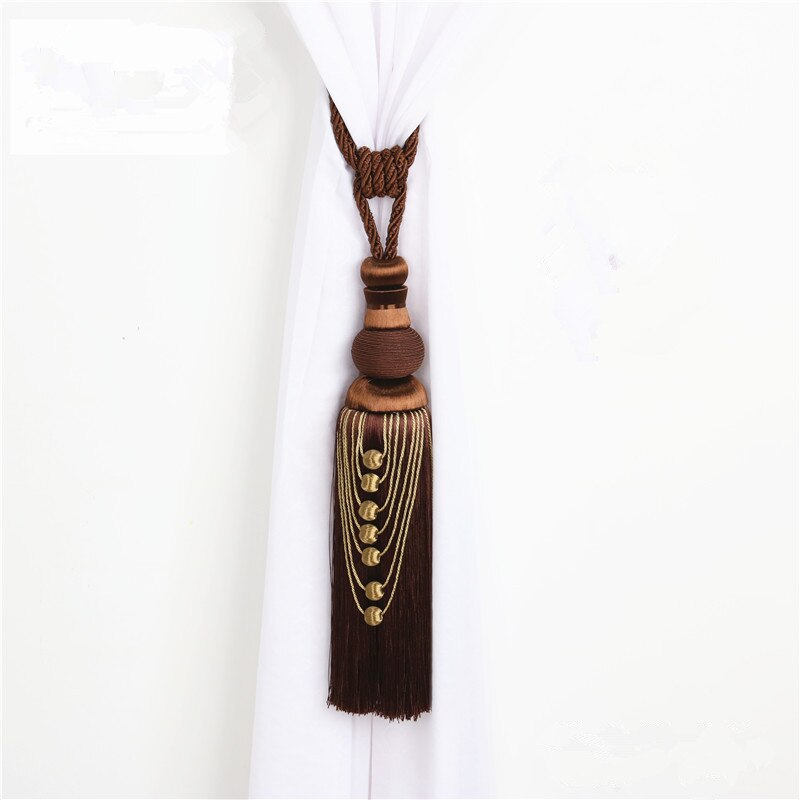 2 stks/paar Gordijn Tieback Bandjes Haken Houder Opknoping Bind Touwen Riem Gordijn Accessoires Tiebacks Tassel Fringe Borstel Decor