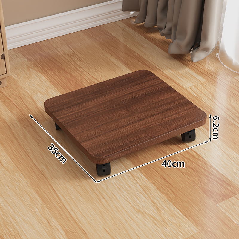Mobile Storage Box Base with Casters Organizer Box Office Desk under Printer Universal Wheel Braet Kitchen Storage Ra: Walnut color-40*35*6.2cm