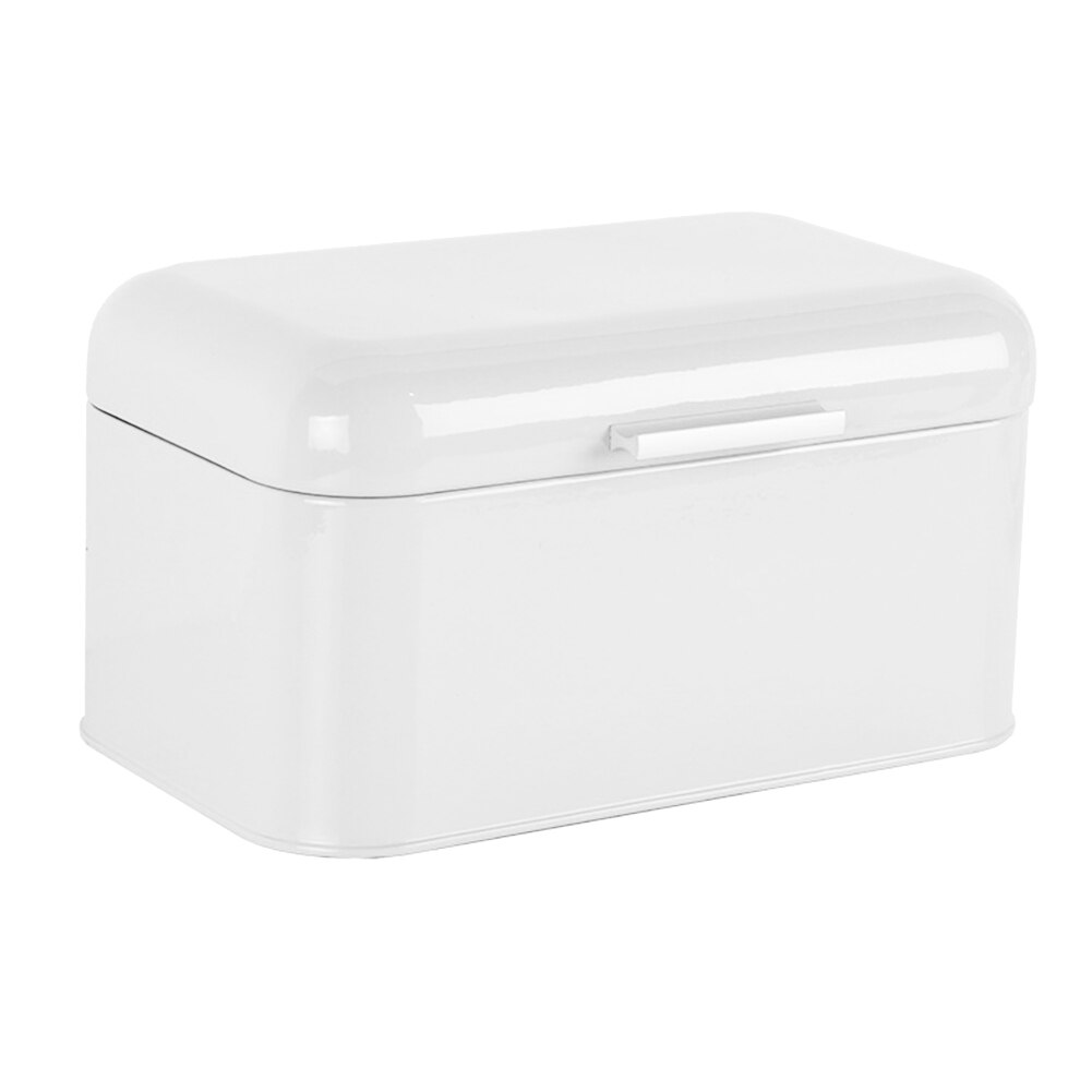 Metal Bread Box Storage Case European Style Retro Kitchen Container Solid Color DAG-ship: White