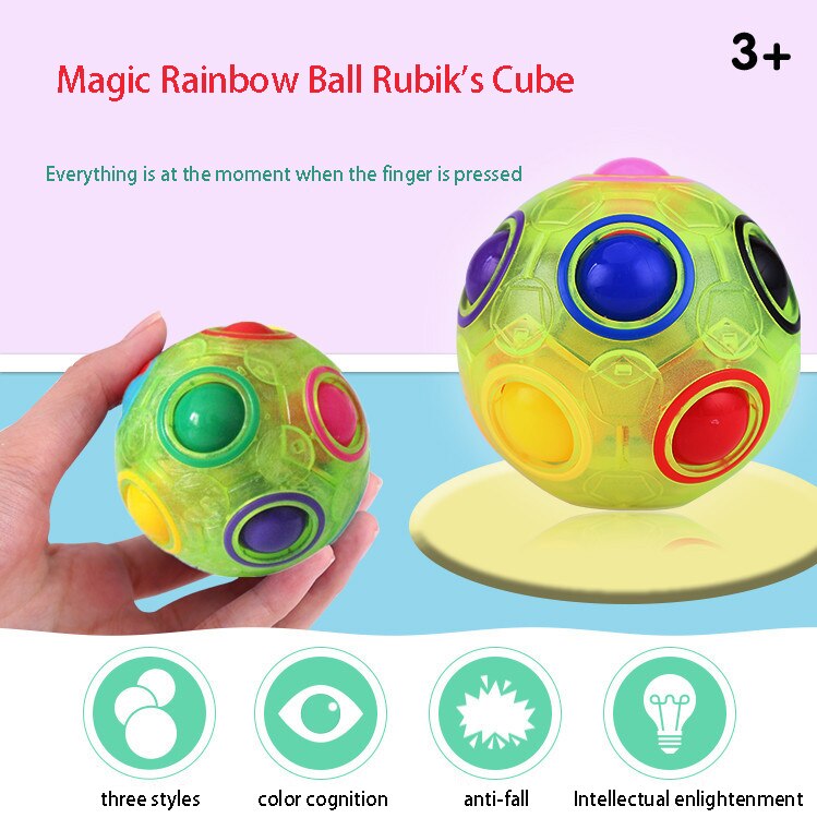 Regenbogen Puzzle Ball Würfel Magie Regenbogen Ball Puzzle bündeln betonen Zappeln Ball Gehirn Teaser Spiele Zappeln Spielzeug für freundlicher einstellen von 2: leuchtend Grün