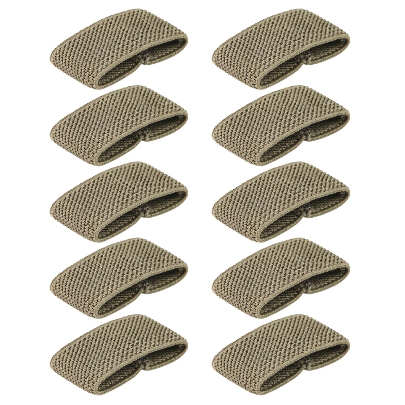 10 Pcs Elastic Belt Loop Keepers Nylon Belt Loop Backpack Strap Holder Retainers Band Tactically Belt Holder Band: army green