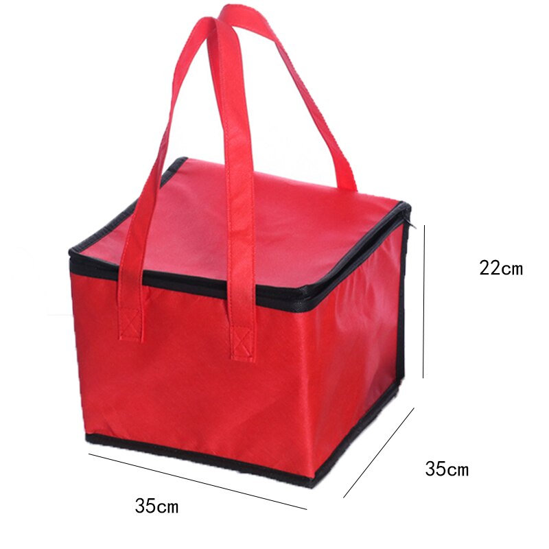 Outdoor Camping Picnic Bag Waterproof Insulated Thermal Cooler Bag Portable Folding Picnic Lunch Bags Big Picnic Basket: Red-10 Inch
