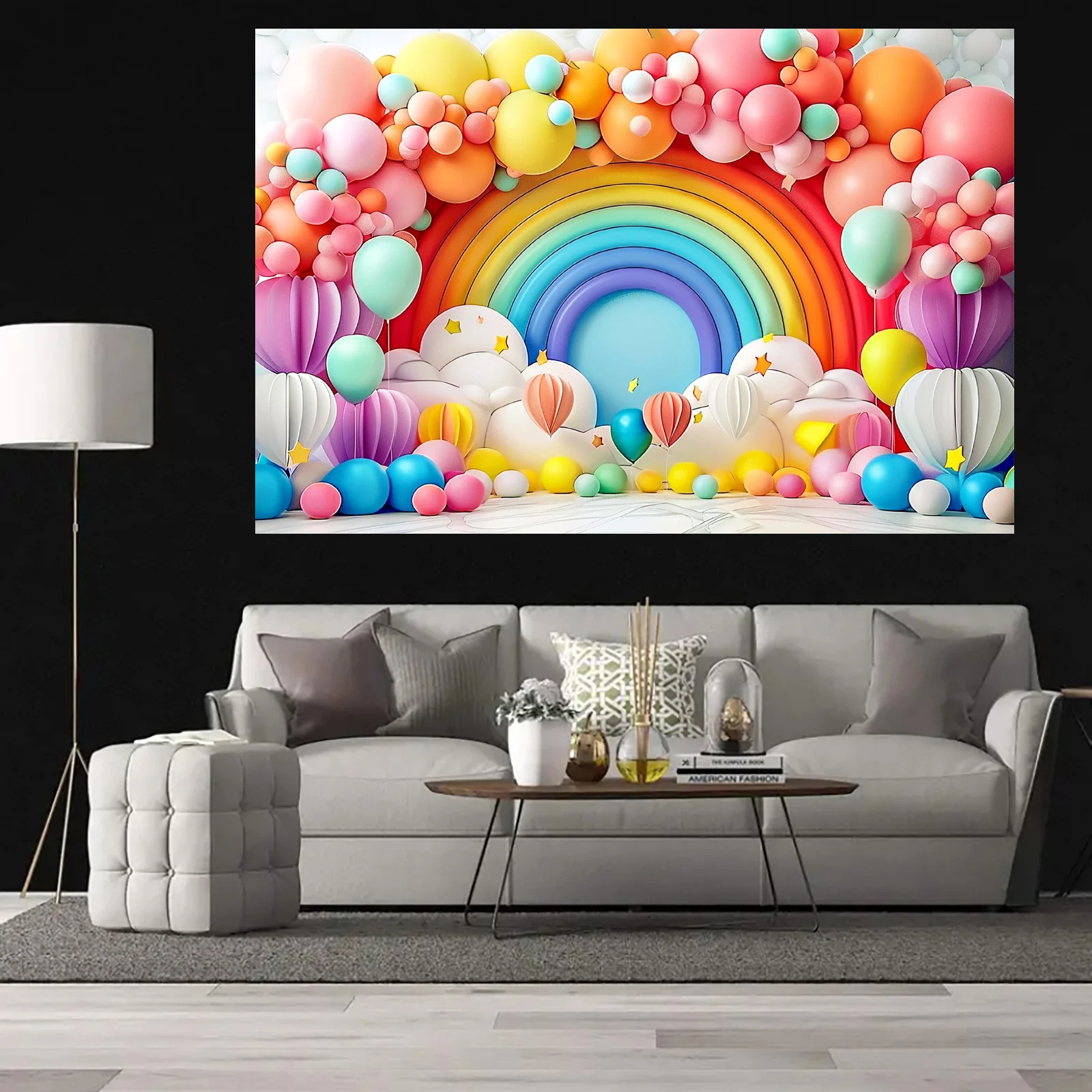 Arco de arcoíris con fondo de globo de Venus para decoraciones y celebraciones de fiestas: sin necesidad de energía, material de poliéster