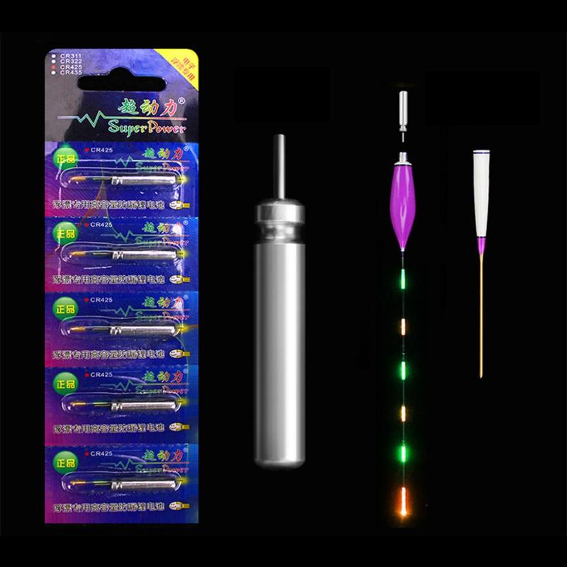 5 pièces/ensemble pêche vairon flotte batterie Match USB costumes pour chargeur dispositifs pêche Pesca attirail accessoires outils