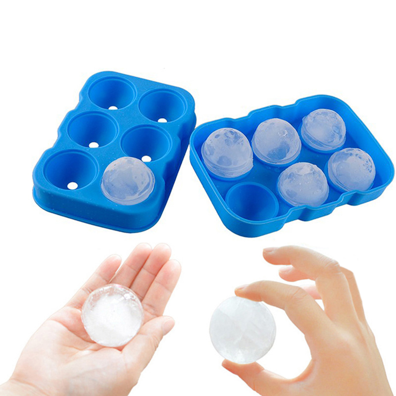6 cellules grande sphère glace Cube plateau whisky vin Cocktail fête Bar accessoires grand fabricant de glaçons Silicone moule