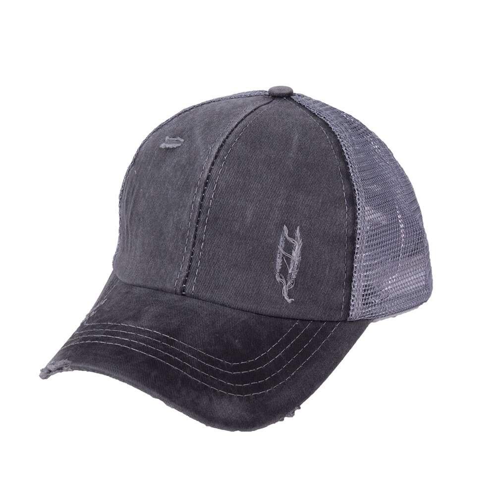 Hurtig tør hestehale criss cross baseball cap udendørs sport justerbar anti uv anti-sved åndbar mesh hat