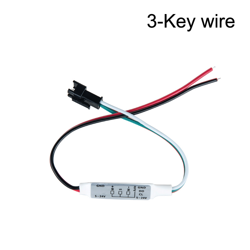 Rf Afstandsbediening 14-Key 17-Key 21-Key Mini 3-Key Draadloze Afstandsbediening Rgb Controller usb Dc 5 V-24 V Voor Led Strip WS2812 WS2811 1903: 3key wire