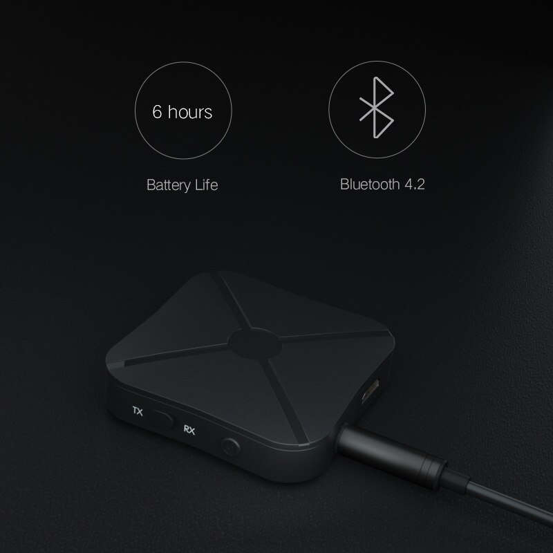 Trådløs bluetooth sender mottaker 3.5mm stereo o adapter for bil tv pc hodetelefoner