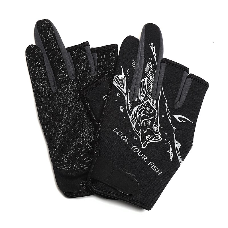 Hommes hiver trois doigt coupe gants de pêche épaississement imperméable garder au gant de pêche résistant au froid résistant à l'usure M-L-XL: Gris / XL