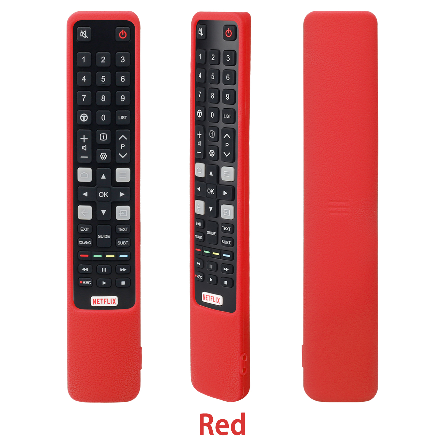Kaukosäätimen suojus tcl:lle  rc802n yui 1 yu14 u43 p 6046 u49 p 6046 u55 p 6046 u65 p 6046 luistamaton silikonisuojakotelo: Punainen