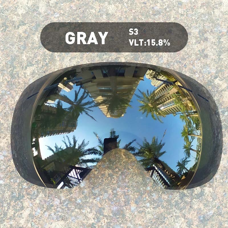 (Lens Only)Ski Goggles Lens For Anti-fog UV400 Big Spherical Ski Glasses Snow Goggles Eyewear Lenses Replacement: H