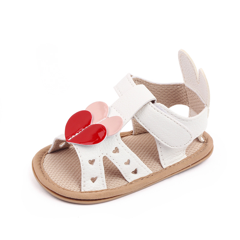 Kleinkind Baby Mädchen SandalsToddler Sommer Schuhe neugeboren Bebes Sandales Gummi Sohle, einzig, alleinig Schuhwerk Pro 1 Jahr niedlich Herz Sandalen: Weiß / 0-6 Monate