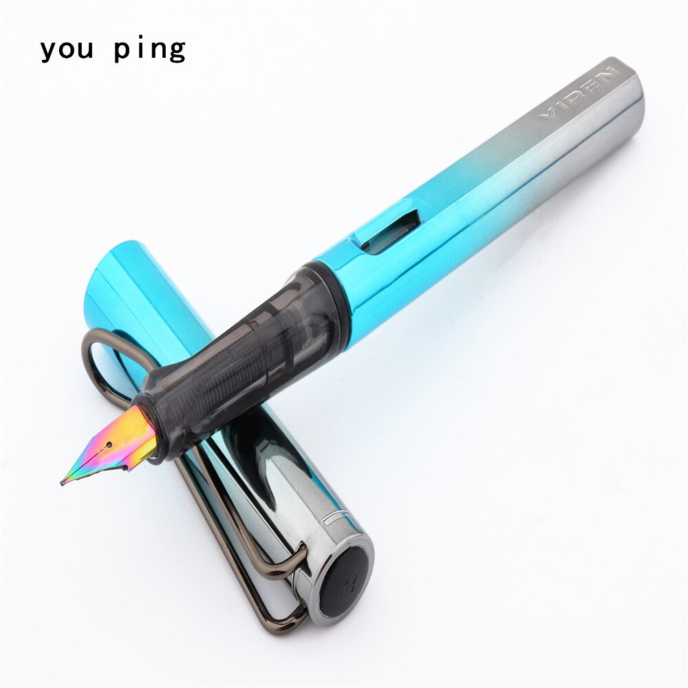 Pluma estilográfica de , suministros de papelería escolar para estudiantes, 410 colores brillantes, para oficina, novedad: D
