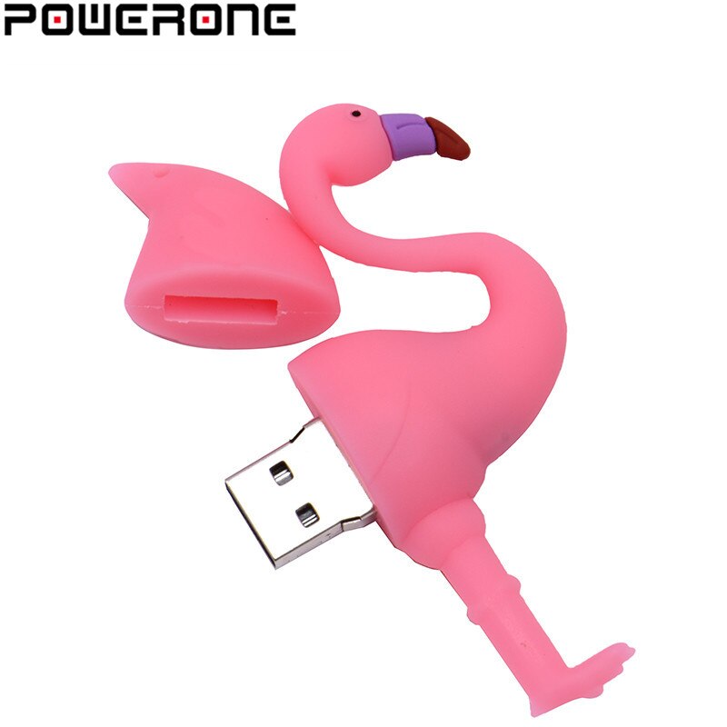 POWERONE Pen drive Flamingo USB Flash Drive 32GB 64GB 16GB 8GB 4GB U Disk Memory Stick Pendrive Waterproof key usb child