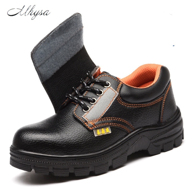 Vinterstøvler til mænd med lav top, skridsikker anti-smashende sikkerhedssko med velcro velcro varmestøvler zapatos de hombre  d1420