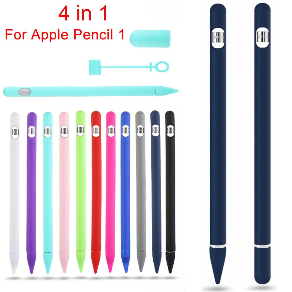 1 Pcs Soft Pen Silicone Case Nib Cover Sleeve Wrap Tip Holder Connector Strap For Apple Pencil iPad Pro Candy Color Non Slip