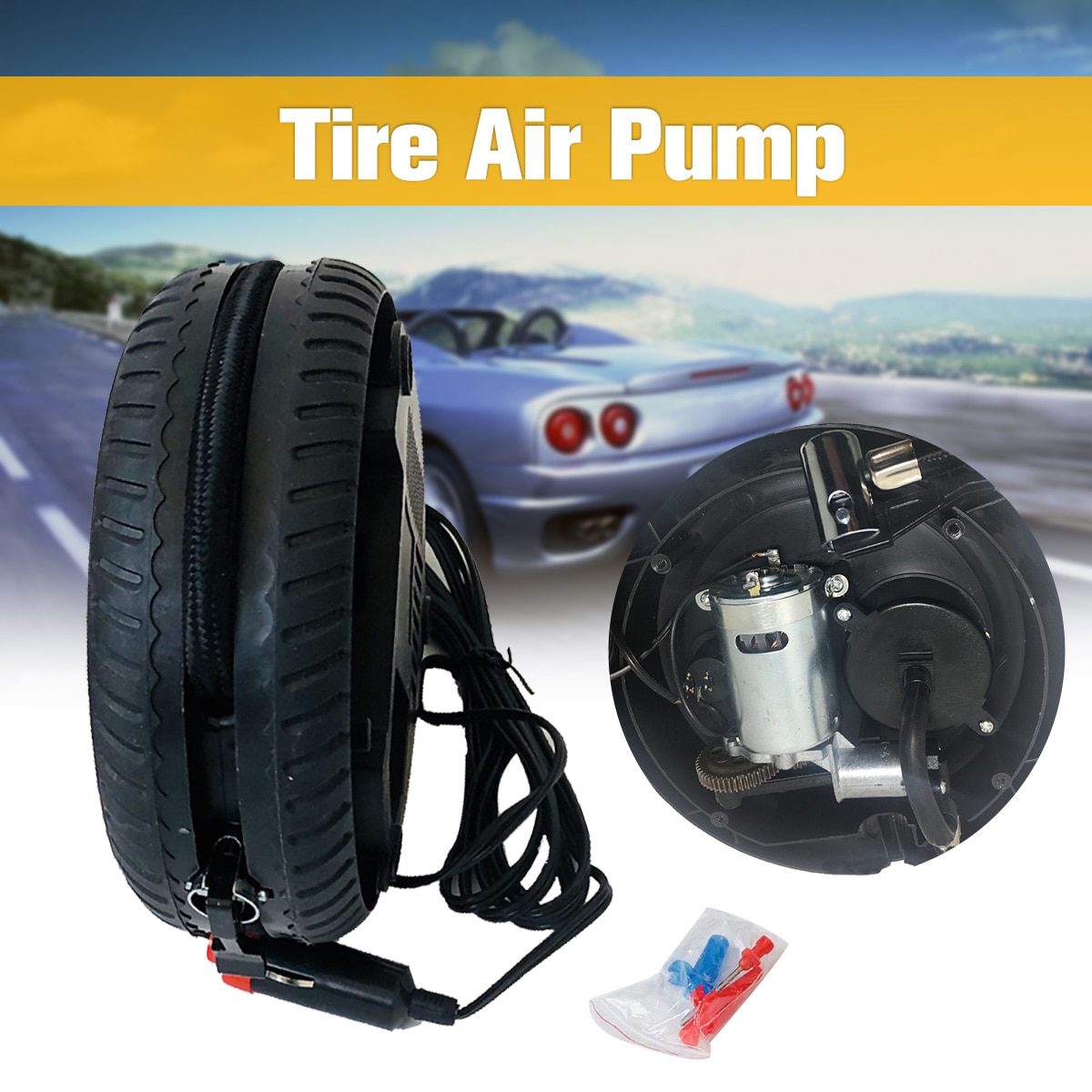 260PSI 12V Portable Tire car air pump Inflatable Pump Electric Air Compressor